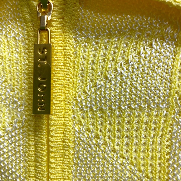 St. John Sport Jacket zipper closure size L bright yellow - Picture 2 of 8